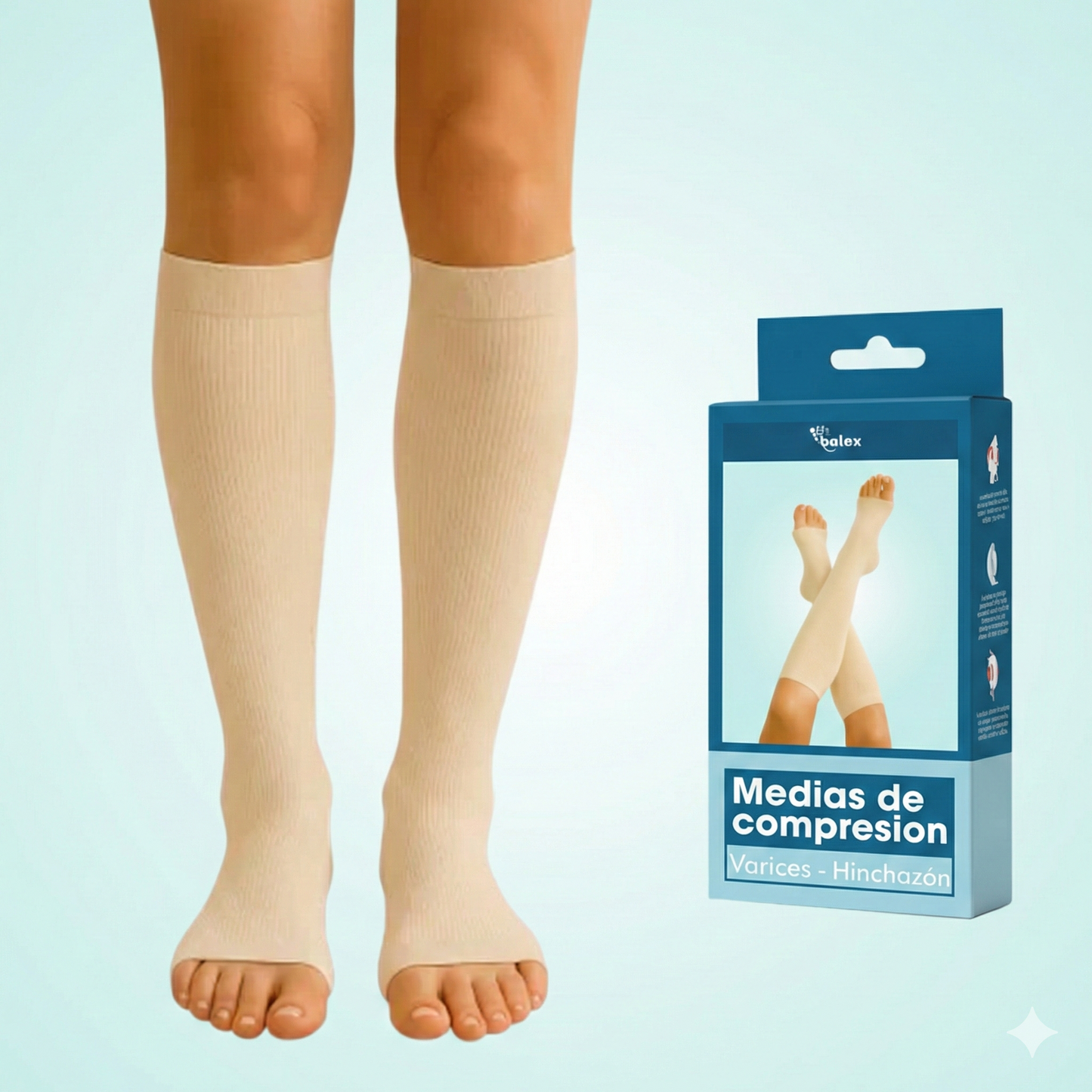 Medias de compresión 3:4 (con cierres)